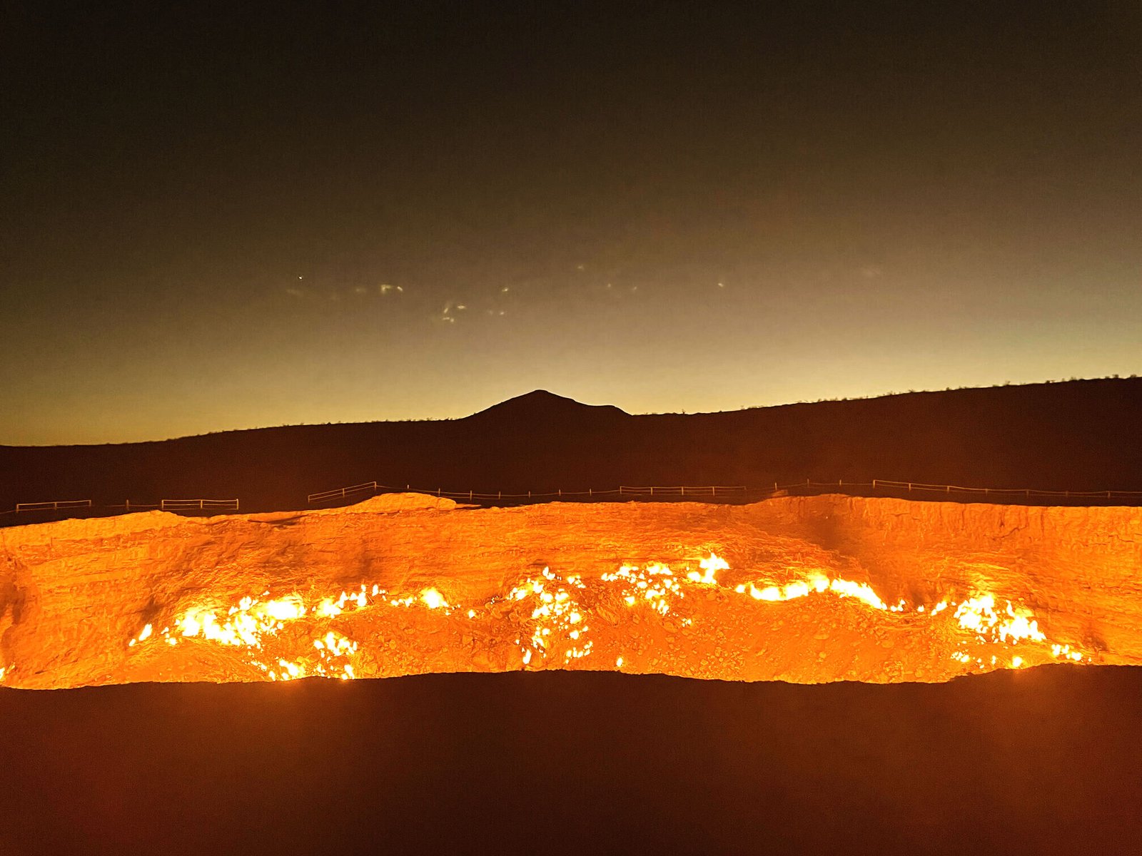Darvaza Gas Crater at sunset, Turkmenistan
